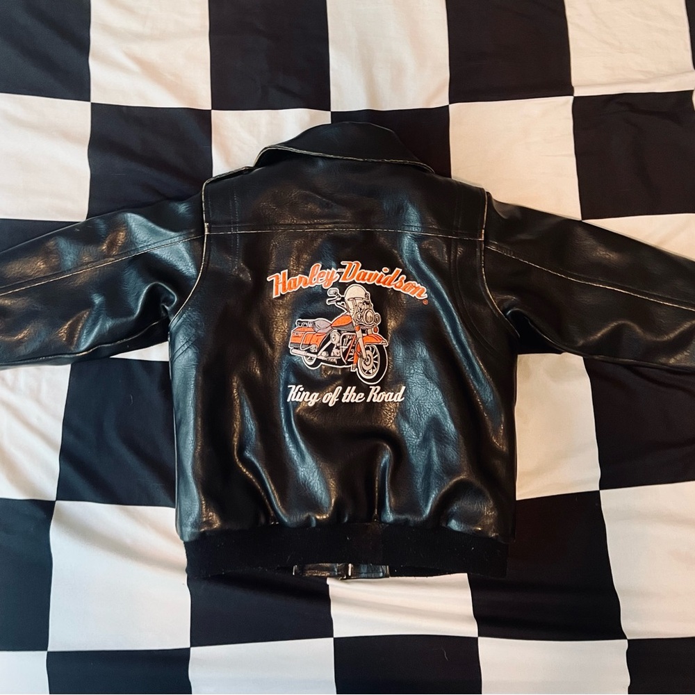 Harley-Davidson Black and Orange Leather Jacket